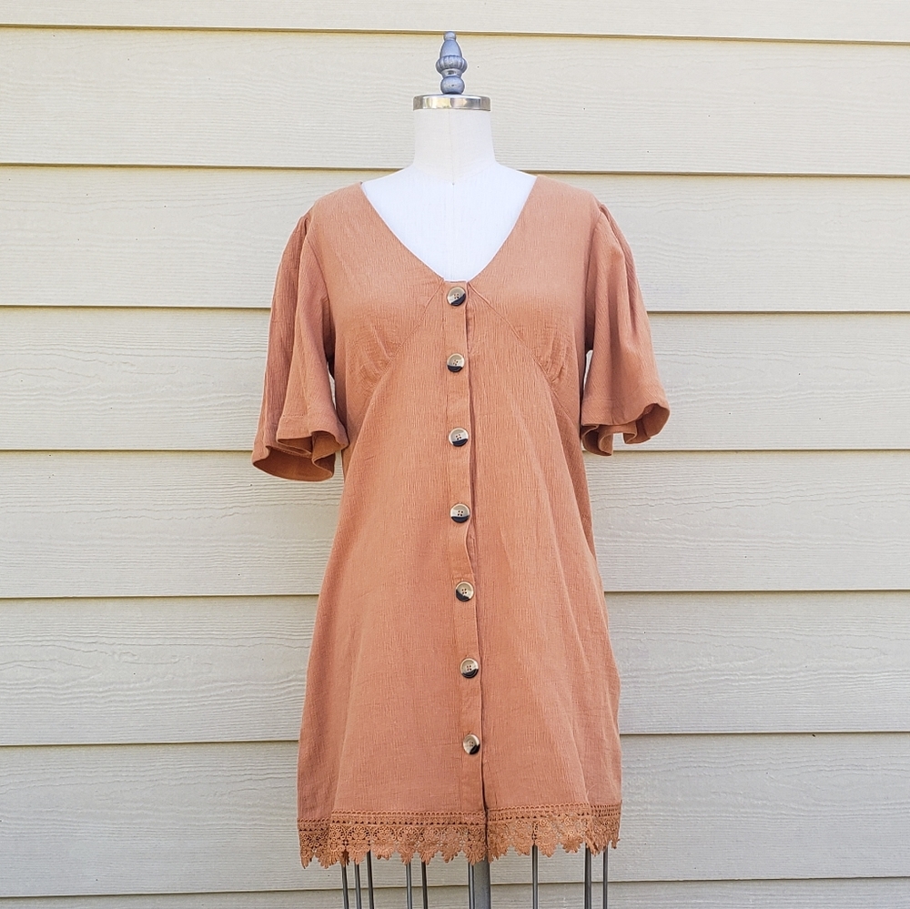 NEW Chelsea & Violet Brown Sugar lace hem Dress